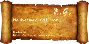 Manheimer Gábor névjegykártya